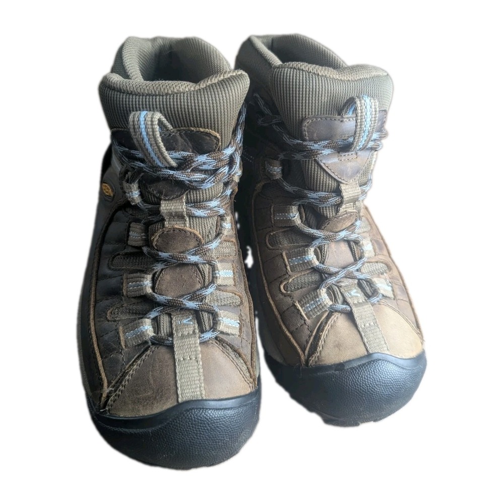KEEN Targhee Mid Waterproof Women's Hiking Boots Brown Leather Trail Shoes  6.5